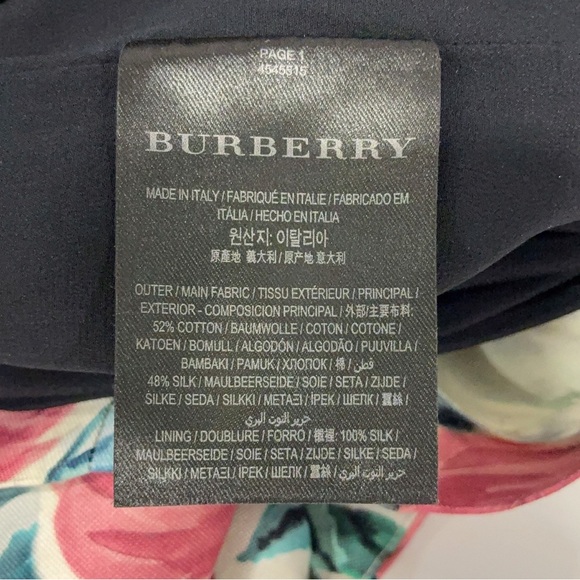 BURBERRY Rose Print Accent Sleeve Shift Dress Size US8 VGUC - Picture 8 of 10